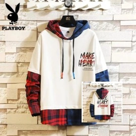 Baju Pria Sw Man Hoodie Heart Cs Putih