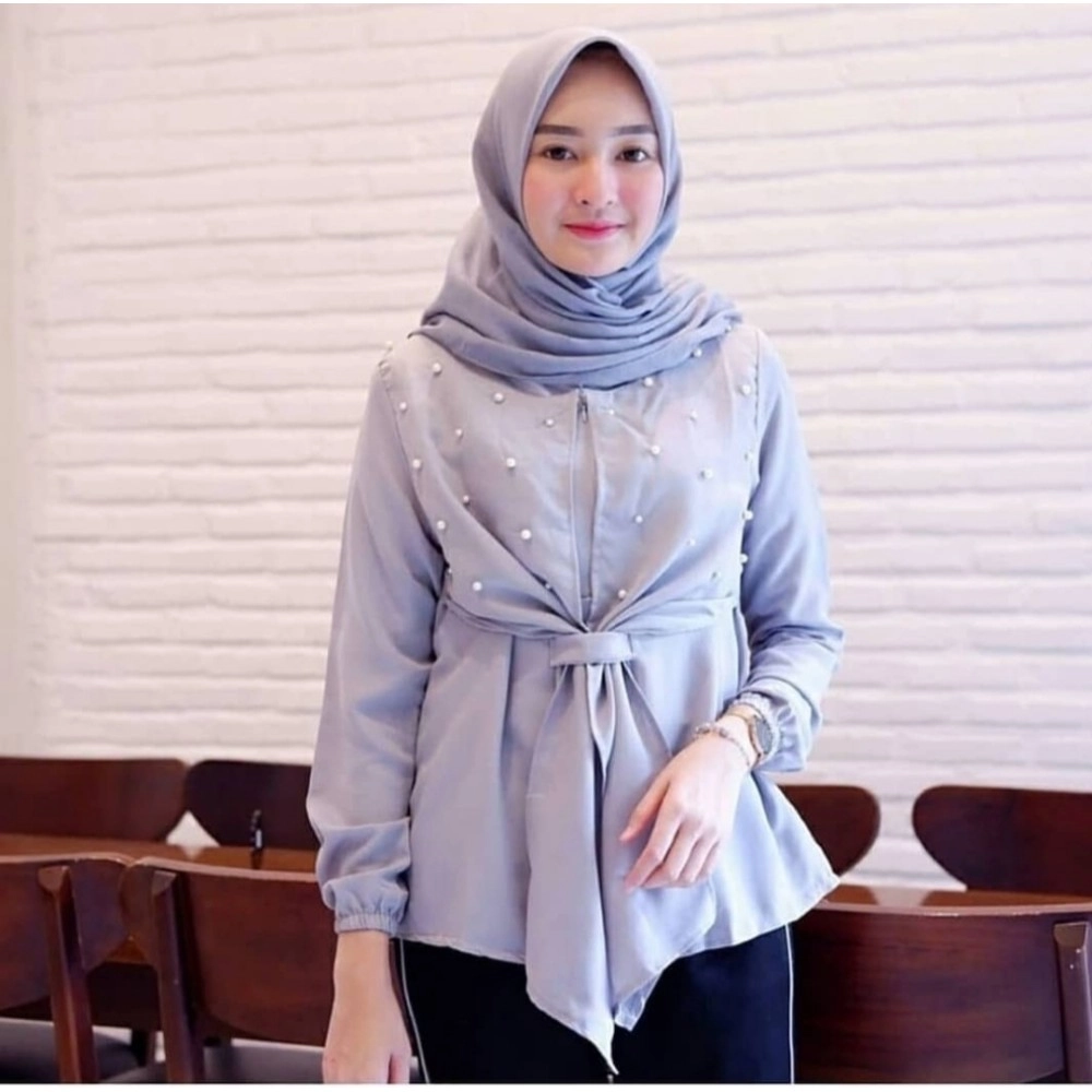 Baju Korea Blouse Tiara Yc Abu