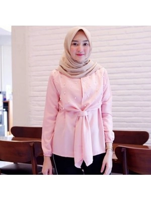 Baju Korea Blouse Tiara Yc Peach