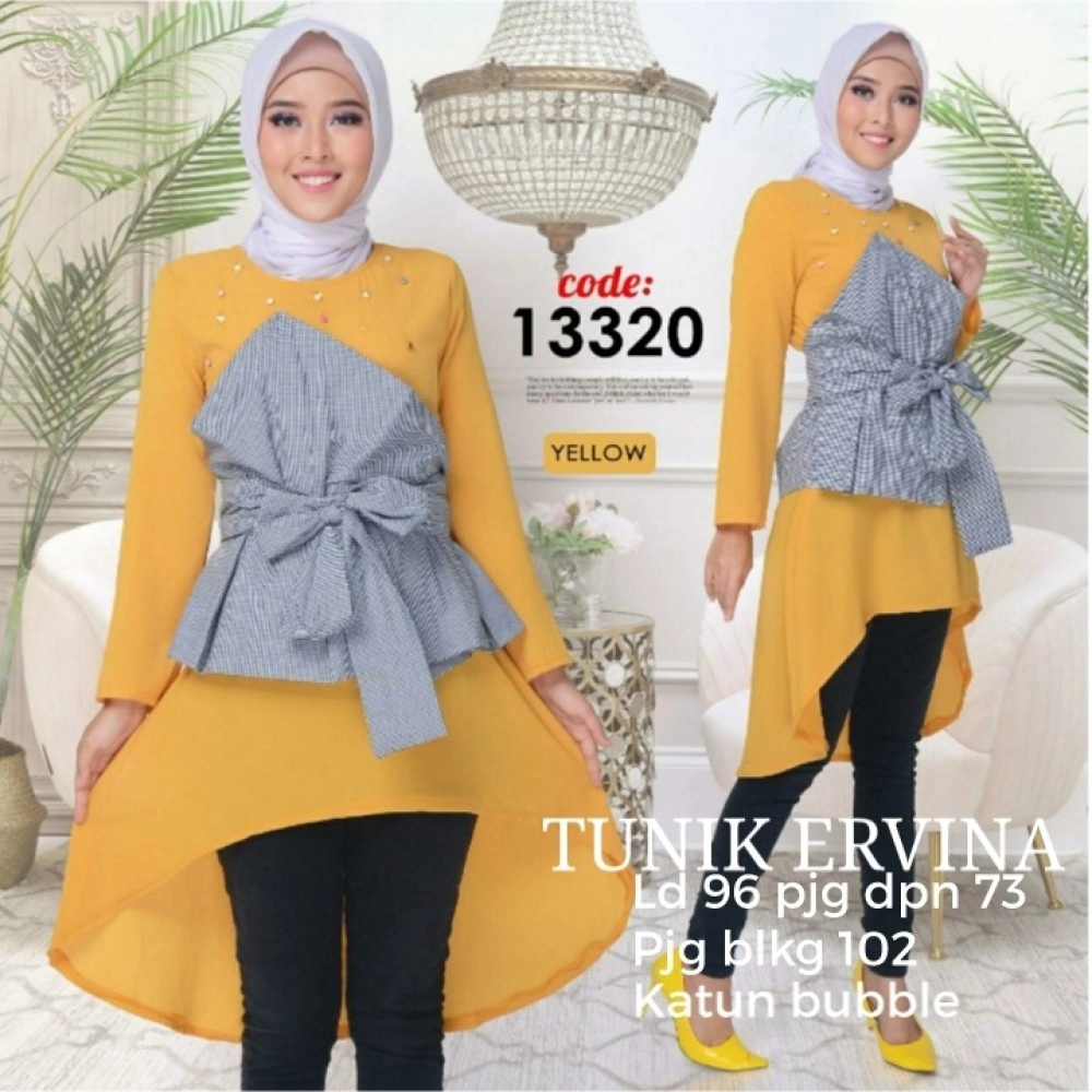 Baju Korea Tunik Drs Ervina Ga Mustard Baju Korea Tunik Drs Ervina Ga Mustard