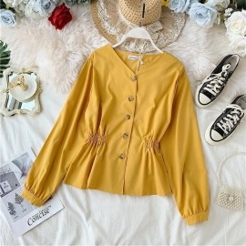 Baju Wanita Blouse Sherly Oz Mustard