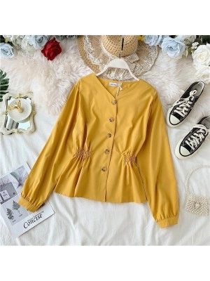 Baju Wanita Blouse Sherly Oz Mustard