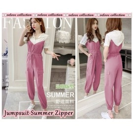 Baju Wanita Jumper Summer Zipper Vl Dusty