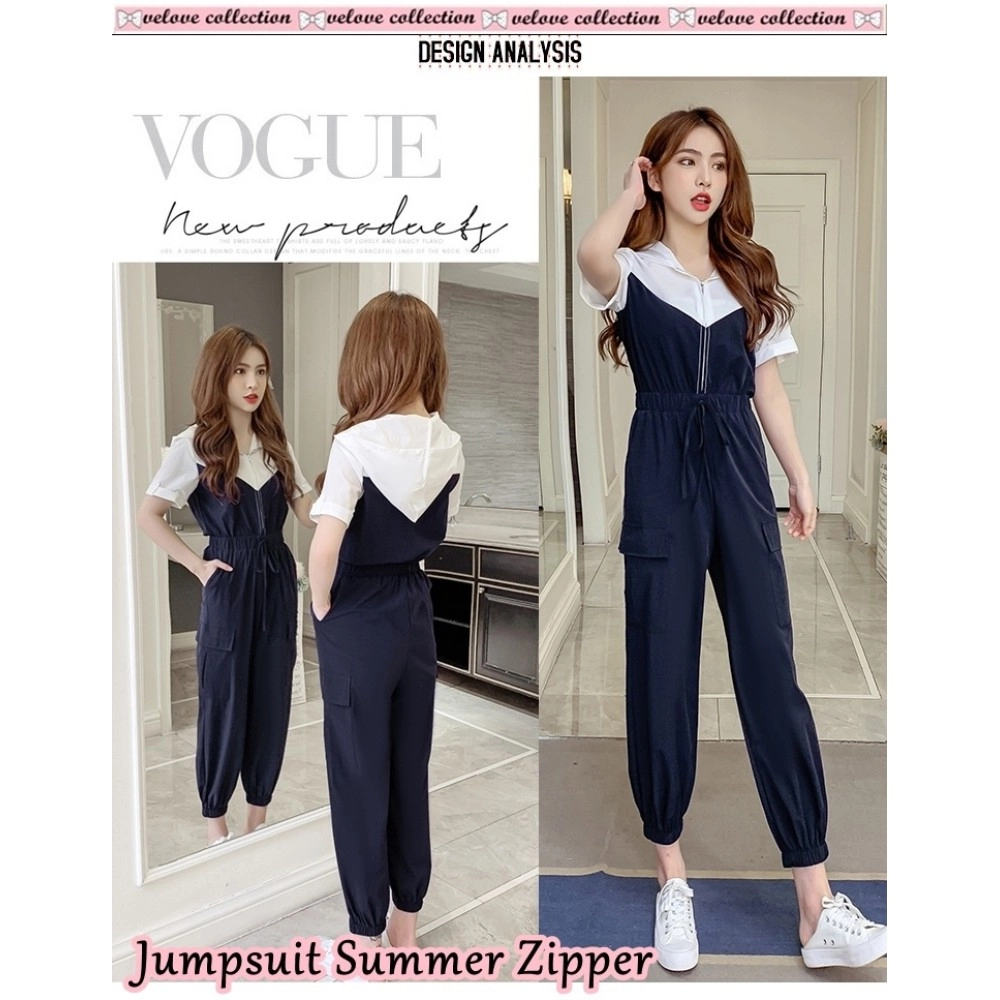 Baju Wanita Jumper Summer Zipper Vl Navy Baju Wanita Jumper Summer Zipper Vl Navy