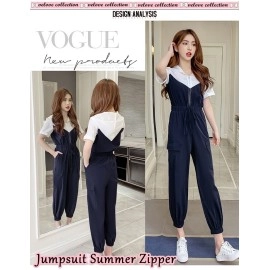 Baju Wanita Jumper Summer Zipper Vl Navy