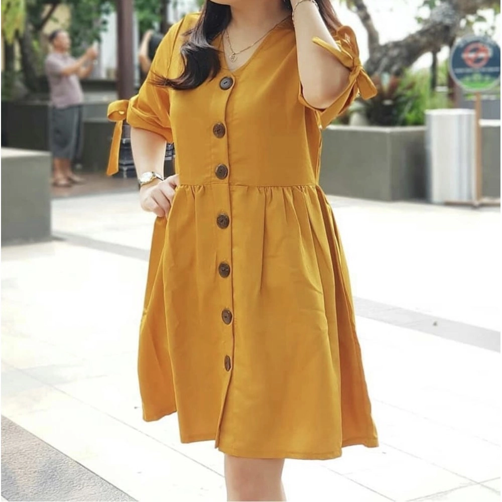 Baju Korea Drs Olive Oz Mustard