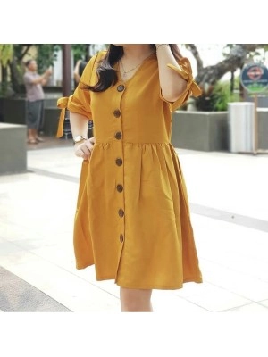 Baju Korea Drs Olive Oz Mustard
