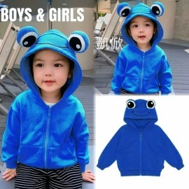 Baju Anak Kd Jkt Frog Hoodie 02 Sm Biru