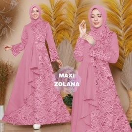 Baju Wanita Hj Maxi Zolana Rd L Brukat Dusty Baju Wanita Hj Maxi Zolana Rd L Brukat Dusty