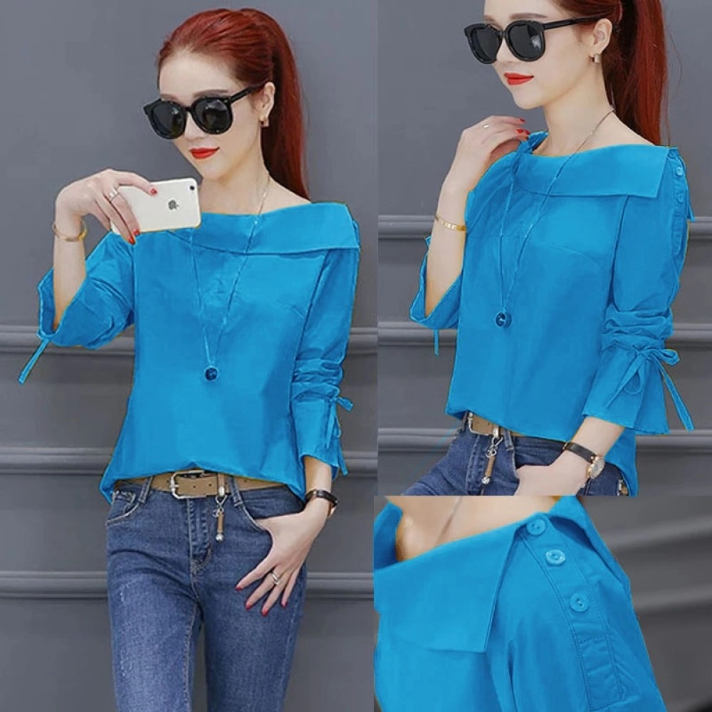 Baju Korea Top Felancy Turkis Baju Korea Top Felancy Turkis