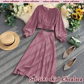 Baju Korea St Skirt Chealsea Vl Dusty