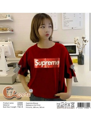 Baju Korea Blouse Supreme Maroon