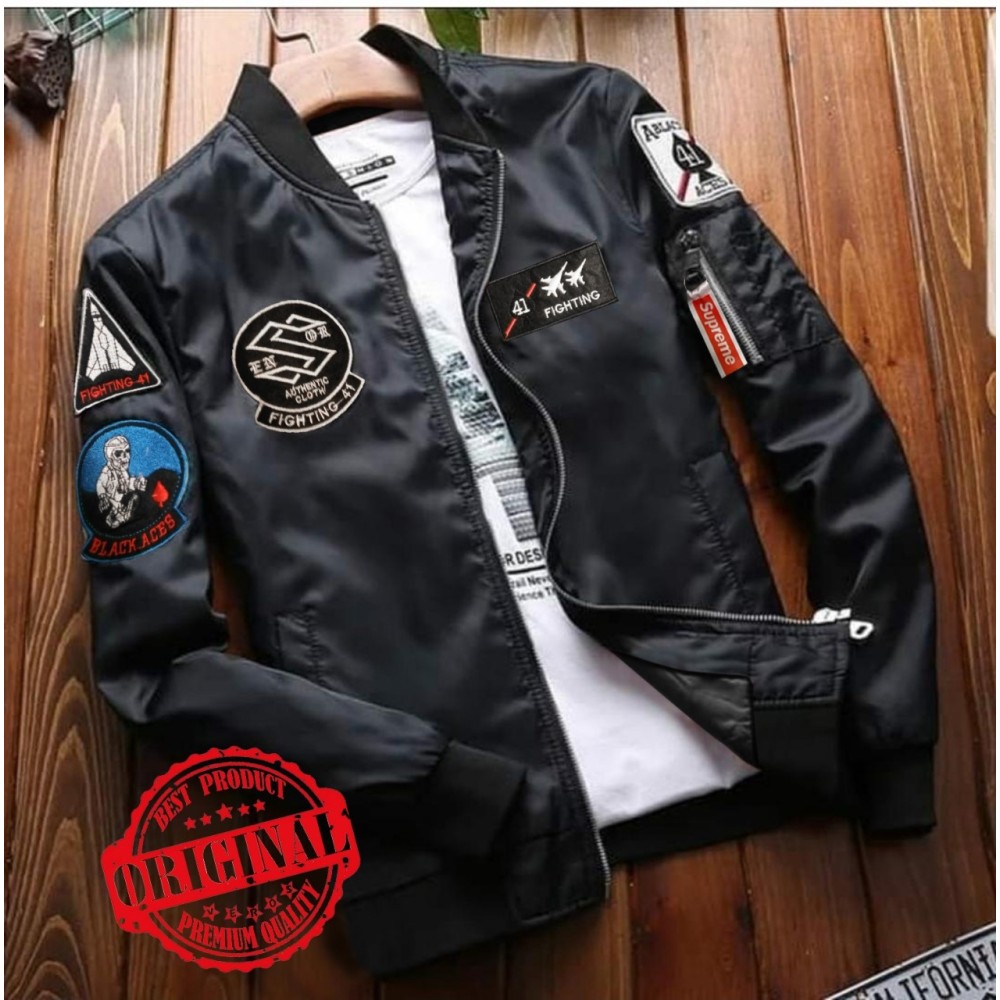 Baju Pria Jkt Bomber Fighting Pp Hitam Baju Pria Jkt Bomber Fighting Pp Hitam