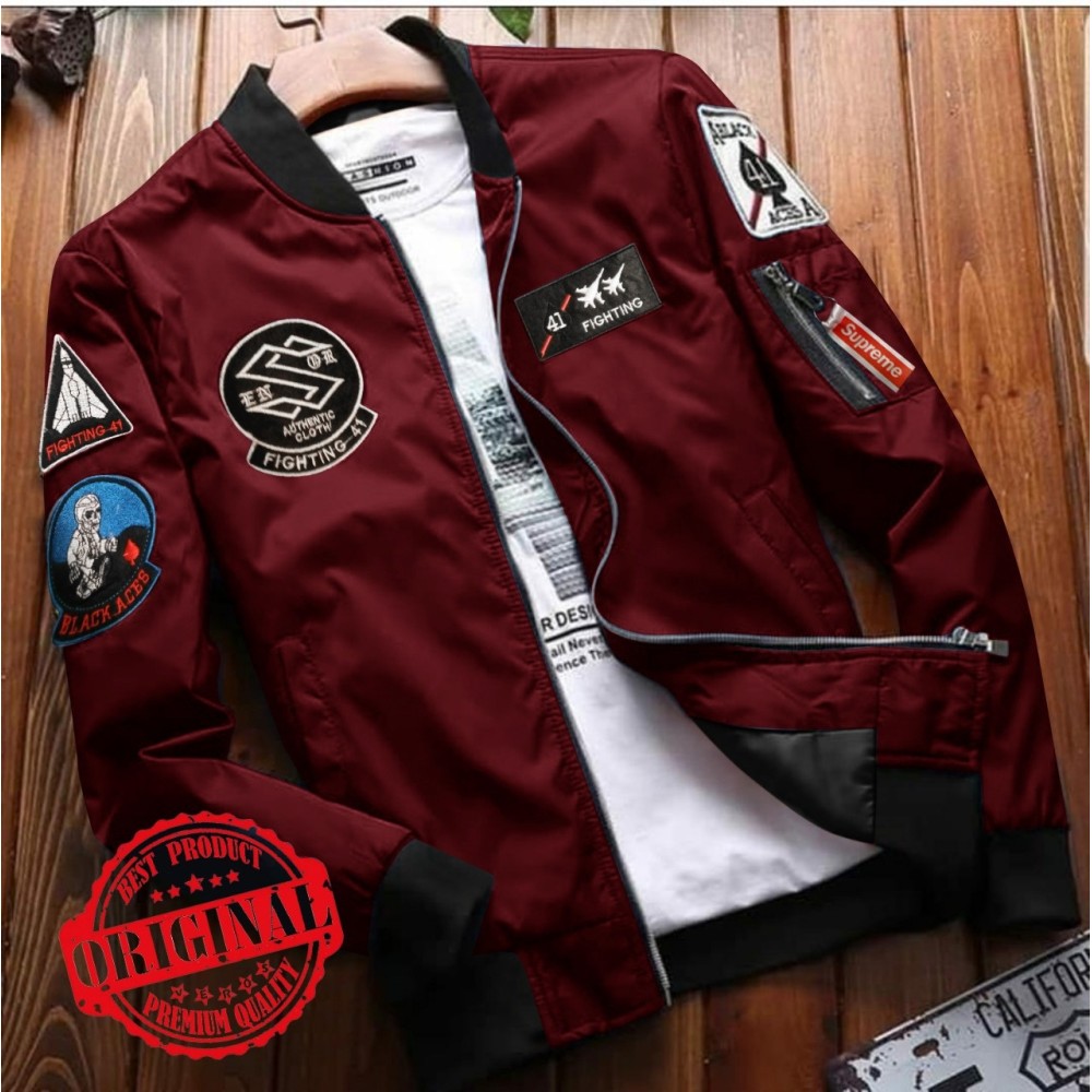 Baju Pria Jkt Bomber Fighting Pp Maroon Baju Pria Jkt Bomber Fighting Pp Maroon