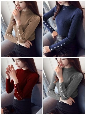Baju Korea Top Button Knit Ra