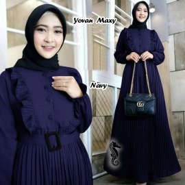 Baju Korea Hj Maxi Yovan Ij Navy