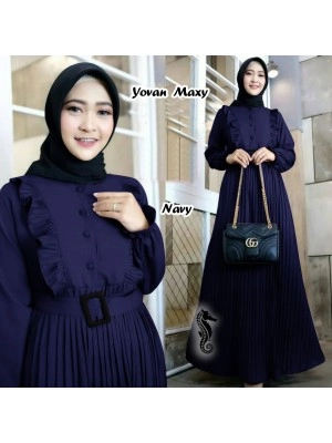 Baju Korea Hj Maxi Yovan Ij Navy