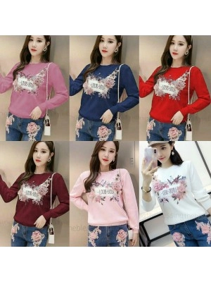 Baju Korea Top Long Sleeve Love You