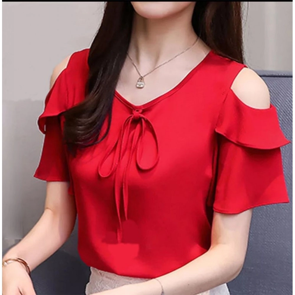 Baju Korea Blouse Syantik Ro Red