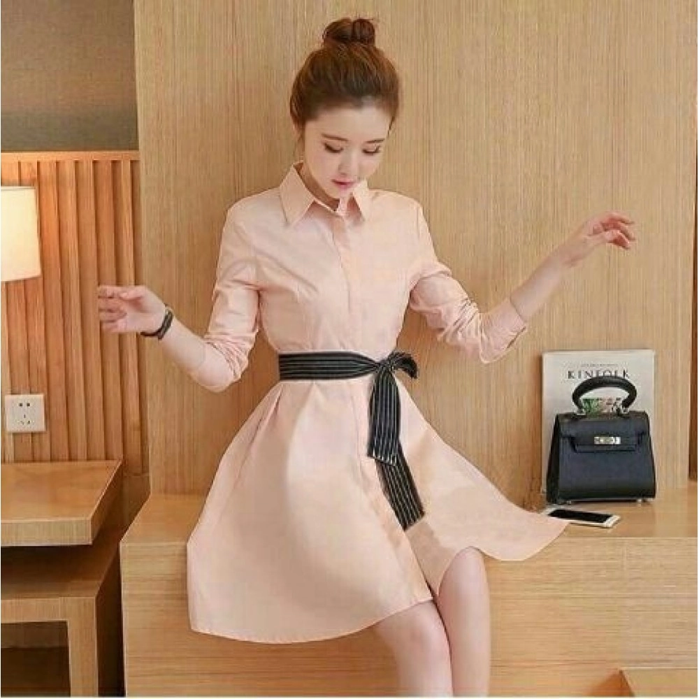 Baju Korea Drs Vianaro Peach Baju Korea Drs Vianaro Peach