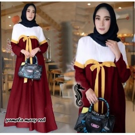 Baju Korea Hj Maxi Yamela Ij Red