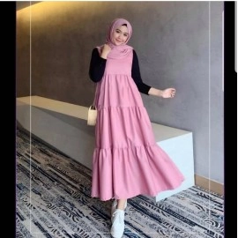 Baju Korea Overall Drs Sakura Sf Pink