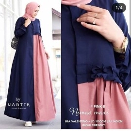 Baju Korea Gamis Nimaza Oz Navy
