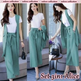 Baju Korea St Alice 3In1 Vl Toska