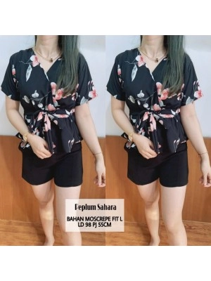 Baju Korea Top Peplum Sahara
