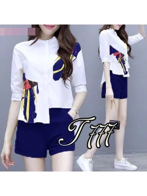 Baju Korea St Della Pendek Navy