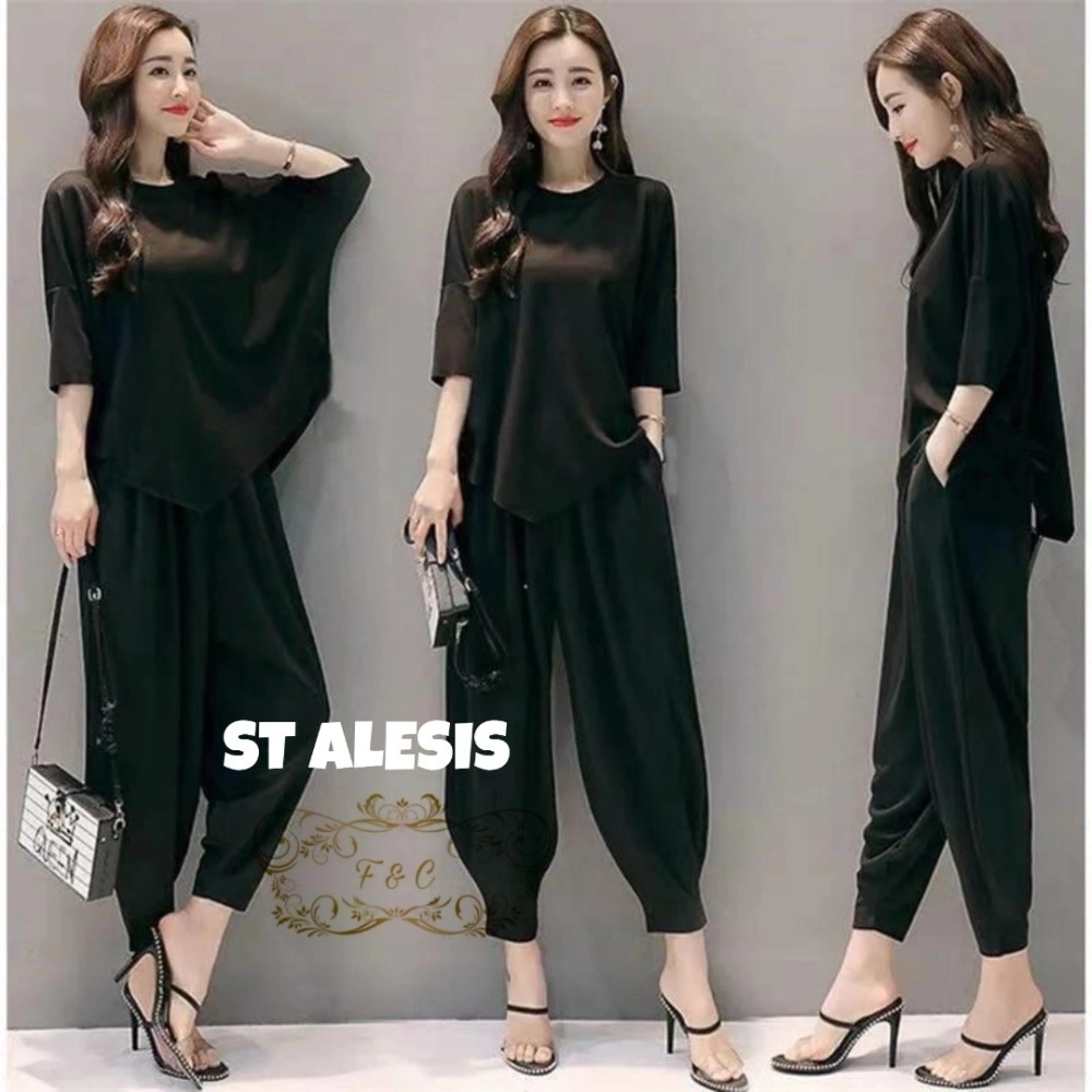 Baju Korea St Alesis Hitam