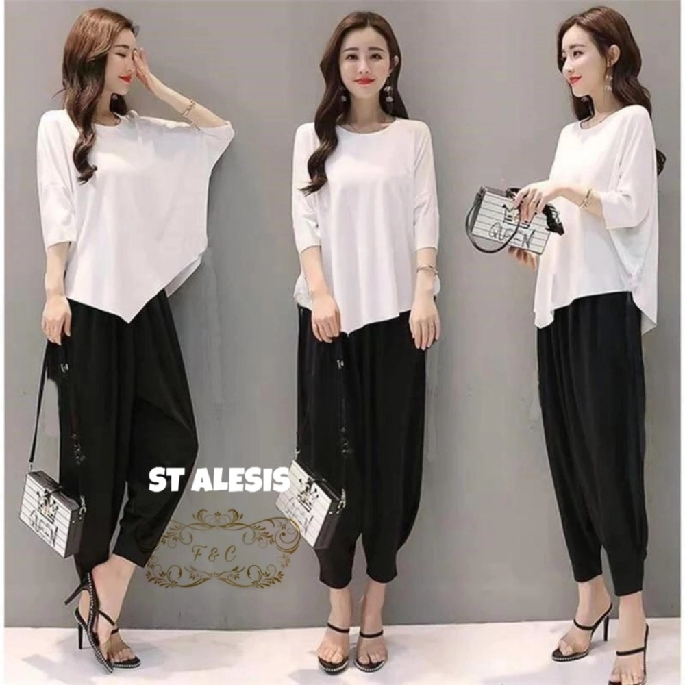Baju Korea St Alesis Putih
