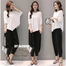 Baju Korea St Alesis Putih