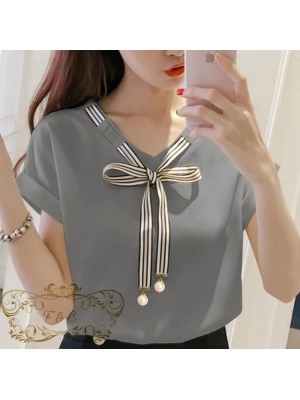 Baju Korea Blouse Laura Ff Abu