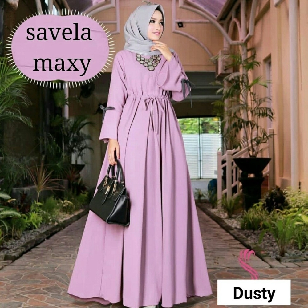 Baju Korea Hj Maxi Savella Dusty