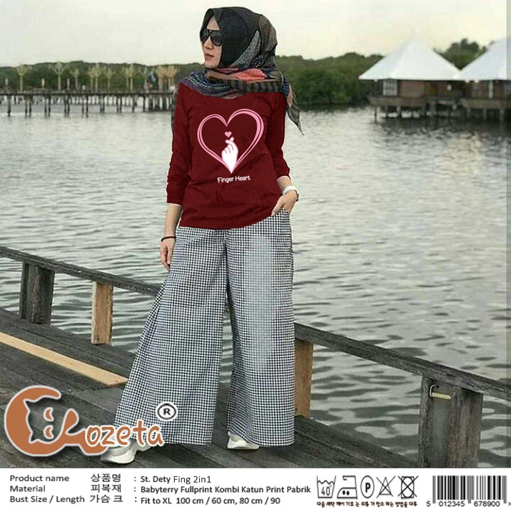 Baju Korea St Dety Fing X Maroon