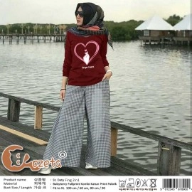 Baju Korea St Dety Fing X Maroon