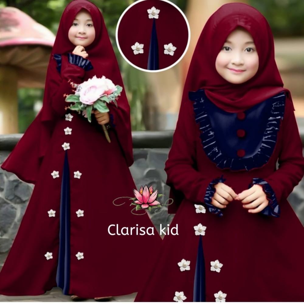 Baju Anak Kd Hj Syari Clarissa Ga Maroon Baju Anak Kd Hj Syari Clarissa Ga Maroon