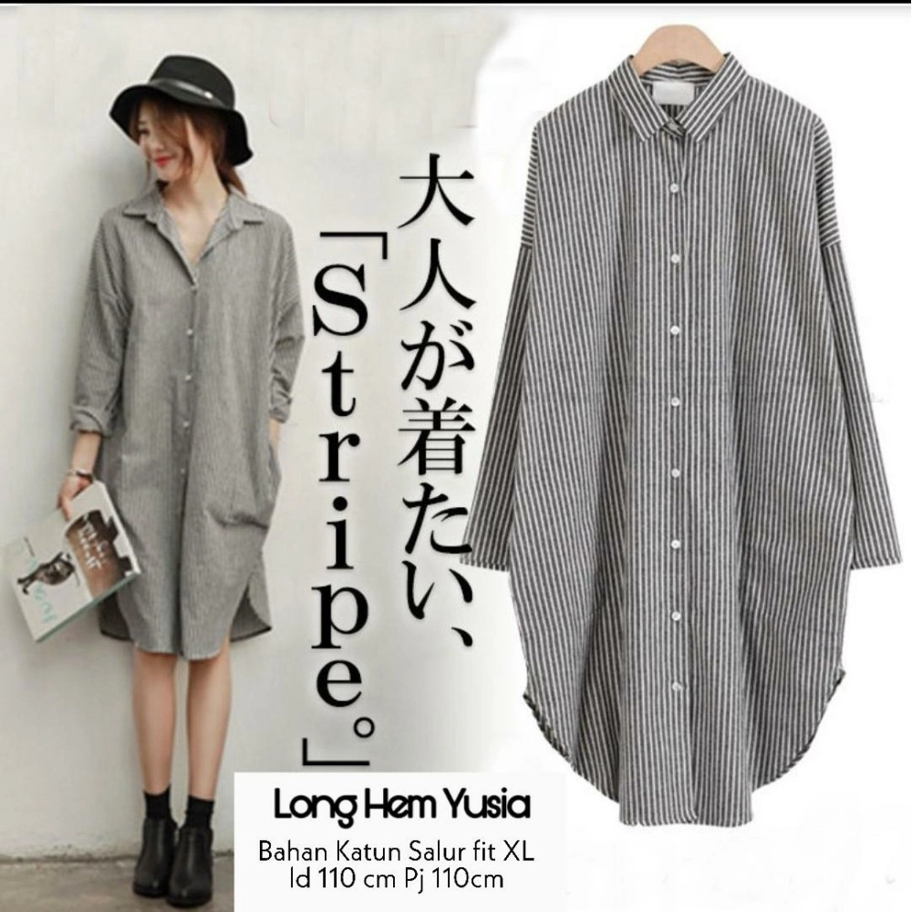 Baju Wanita Long Hem Yusia Ms Hitam