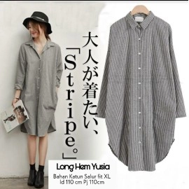 Baju Wanita Long Hem Yusia Ms Hitam