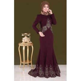 Baju Wanita Hj  Duyung Turkey Bordir Maroon