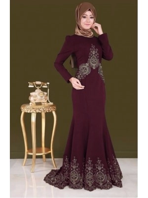 Baju Wanita Hj  Duyung Turkey Bordir Maroon