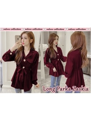 Baju Wanita Long Parka Zaskia Vl Maroon
