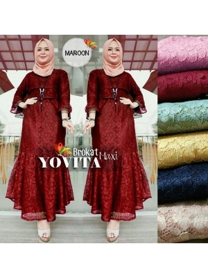 Baju Wanita Hj Maxi Yovita Jc Maroon