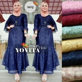 Baju Wanita Hj Maxi Yovita Jc Navy