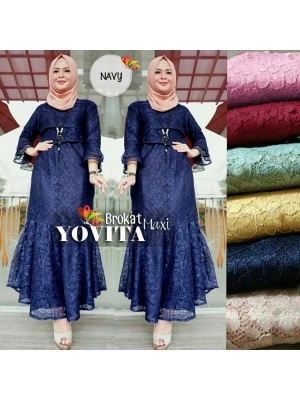 Baju Wanita Hj Maxi Yovita Jc Navy