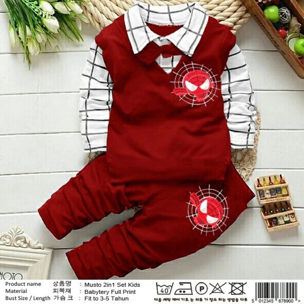 Baju Anak Kd St Musto Ch Maroon