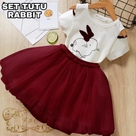 Baju Anak Kd St Tutu Rabbit Ff Maroon