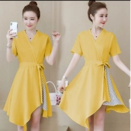 Baju Wanita Drs Eliva Stripe Hn Mustard