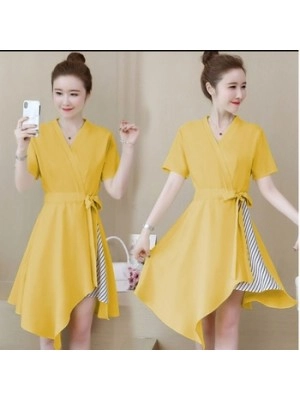 Baju Wanita Drs Eliva Stripe Hn Mustard